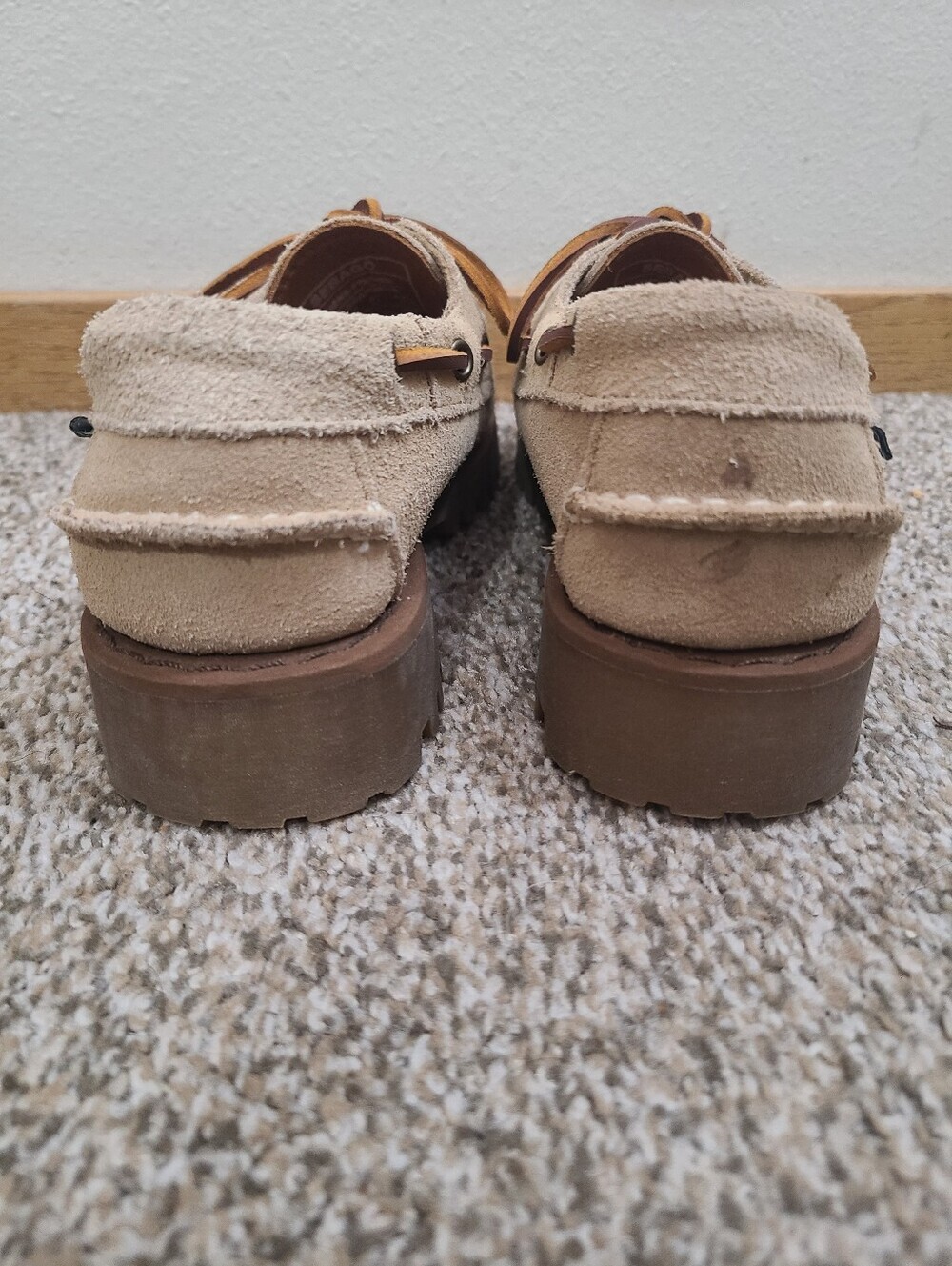 NWOT Sebago Ranger Suede Leather Boat Shoes Lug Sole Tie Gorpcore Loafers - Picture 4 of 5